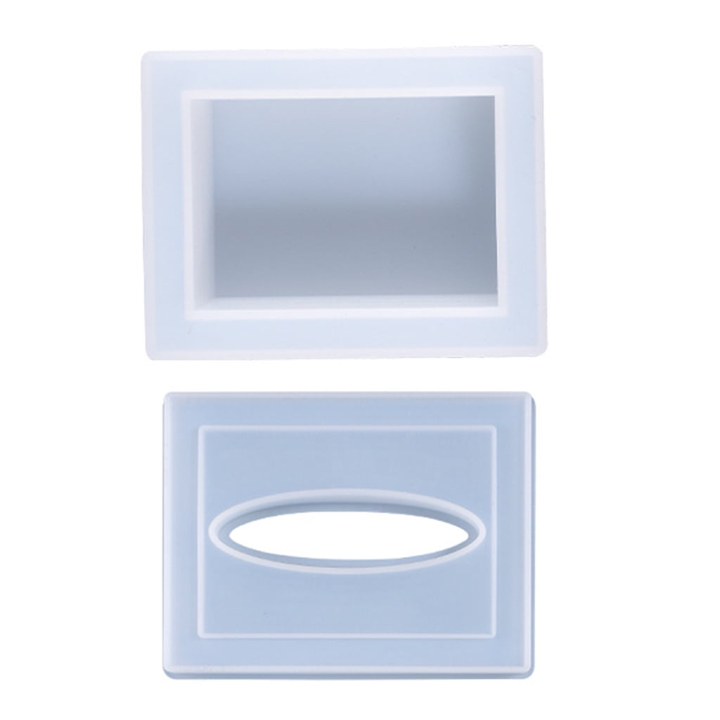 COMEET Storage Holder,Tissue Box Crystal Epoxy Resin Mold Jewelry Storage Napkin Holder Silicone Mould