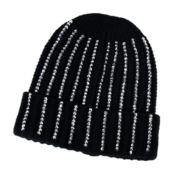 COMEET Teens Beanie, Hip Hop Unisex Girls Photo Props Versatile Rhinestones Hat for Autumn and Winter
