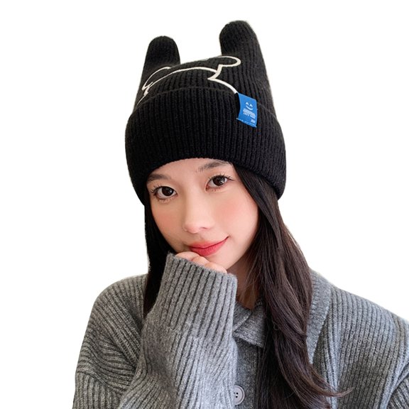 COMEET knit hat, Crochet Hat Winter Knit Yarn Cartoon Skull Cosplay Party Hat for Teens Adult Outdoor Sport Hat