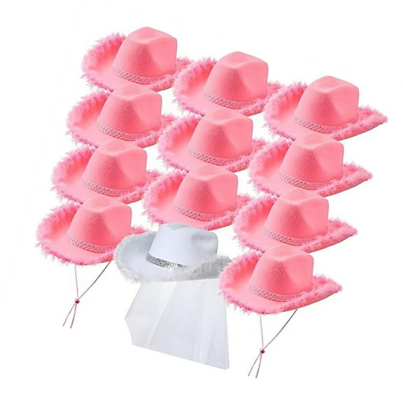 COMEET party hat, Fashion Cowgirls Hat Set of 12 for Bride Music Festival Hat Wedding Party Hat Travel Hat Festival Head Accessory