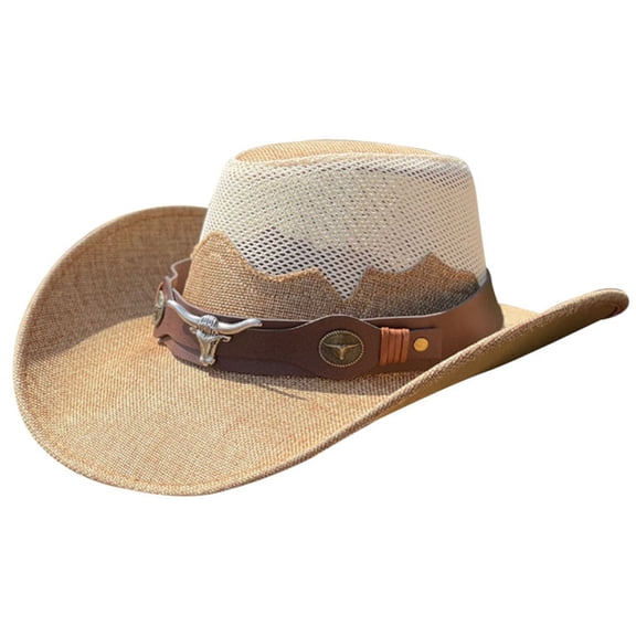 COMEET party hat, Fashion Mesh Hat for Women Men Unisex Hat with Belt Breathable Beach Sunproof Hat Travel Panama