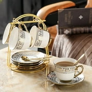 Transparent Glass Porcelain Cup Set - Tea Time Connection