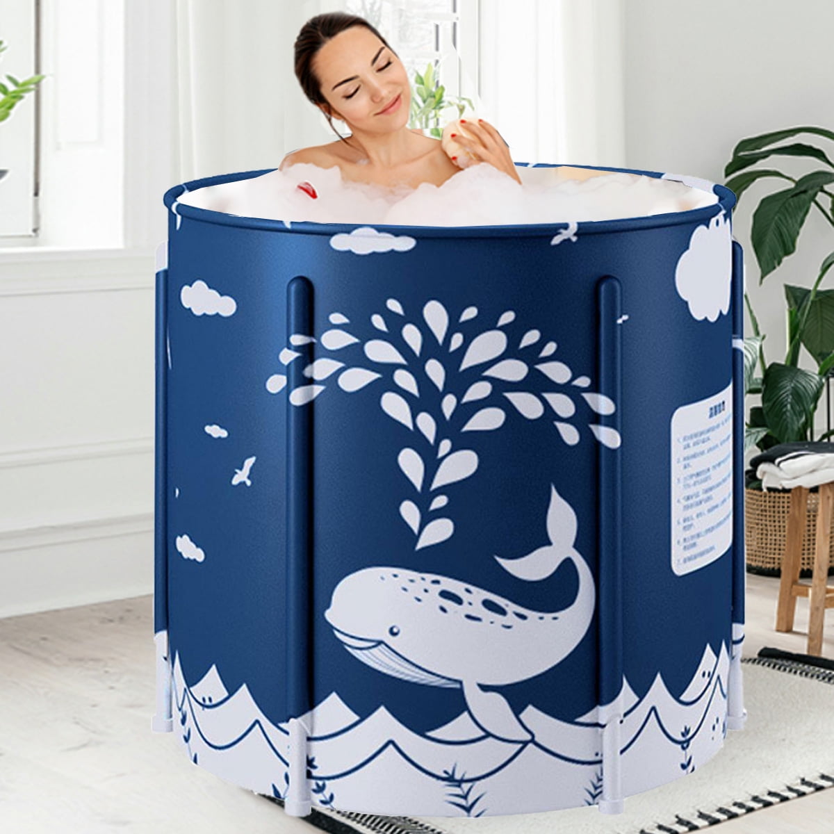 COMEONROA 27.5in Bathtub for Adult, Protable Folding Soaking