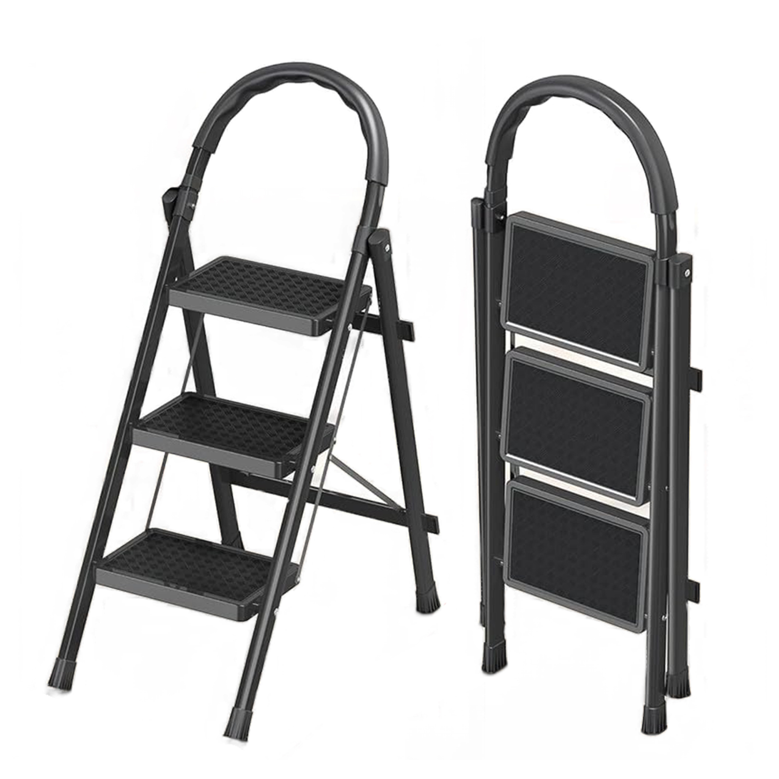 COMEONROA 3 Step Ladder Folding Lightweight Step Stool for Home with