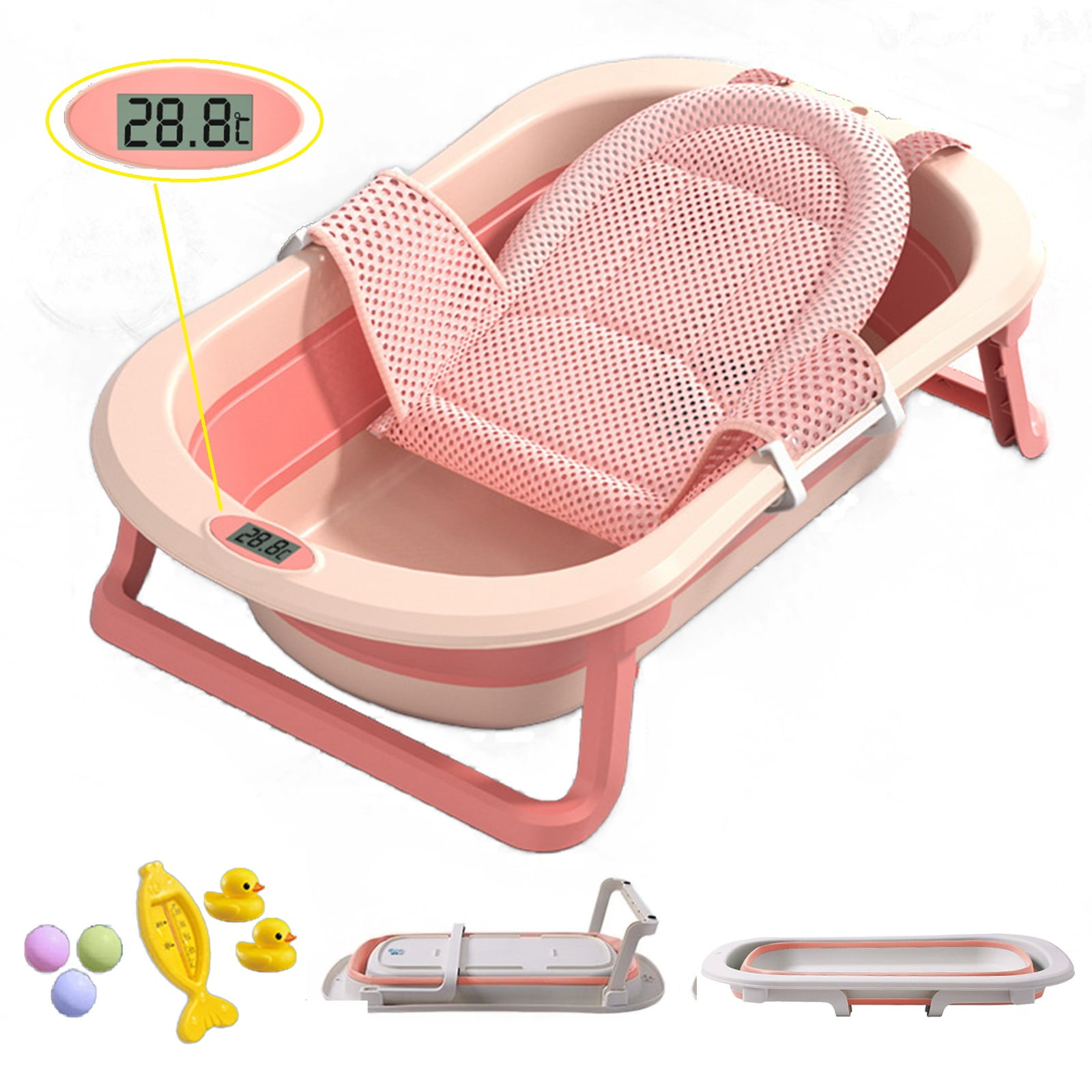 COMEONROA 31in Baby Tub Foldable Portable Baby Bathtub with Bath Seat