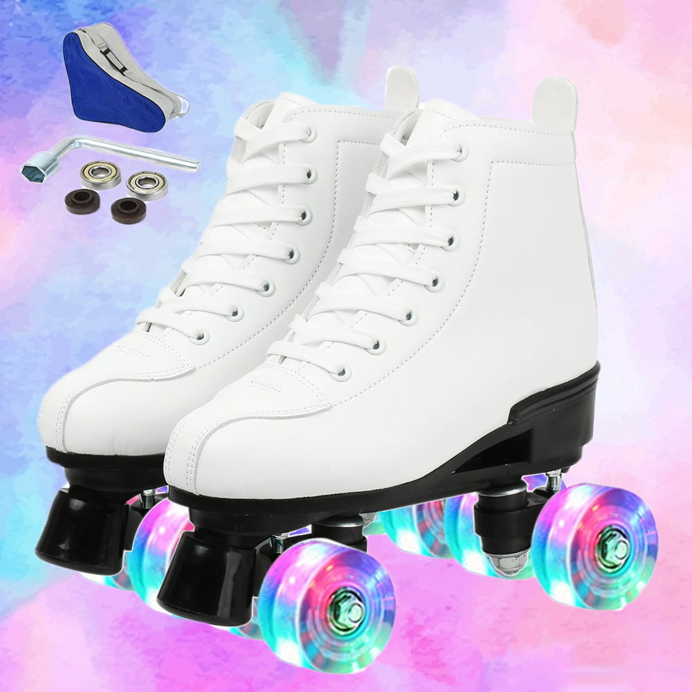 COMEONROA Women Men Quad Roller Skates, Classic High Top Leather Roller