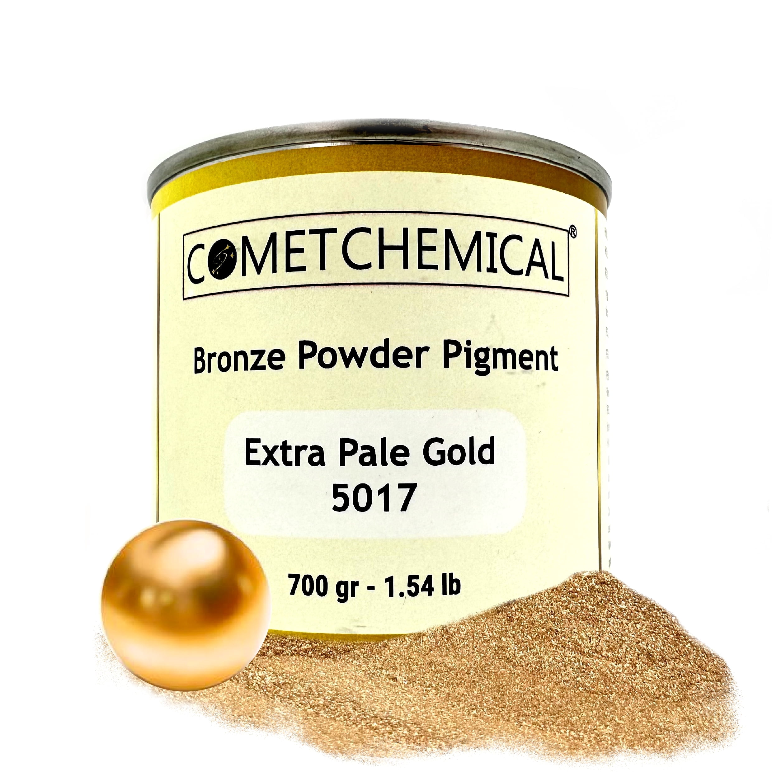 COMETCHEMICAL Metallic Pigment for Solvent, Epoxy Resin, Extra Pale Gold, 1.54lb