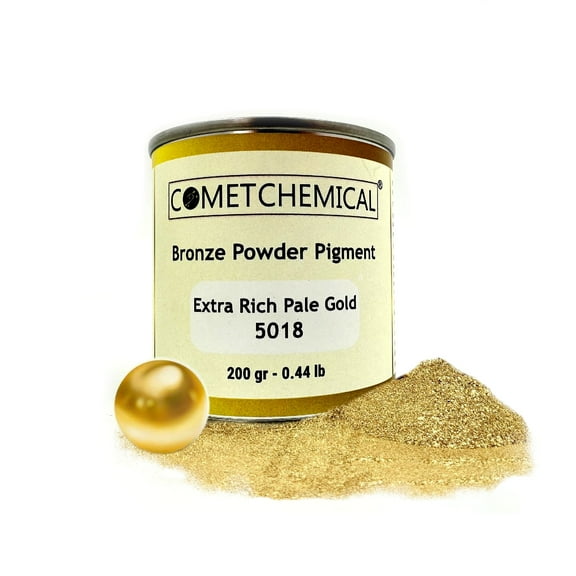 COMETCHEMICAL Metallic Pigment for Solvent, Epoxy Resin, Extra Rich Pale Gold, 0.44lb