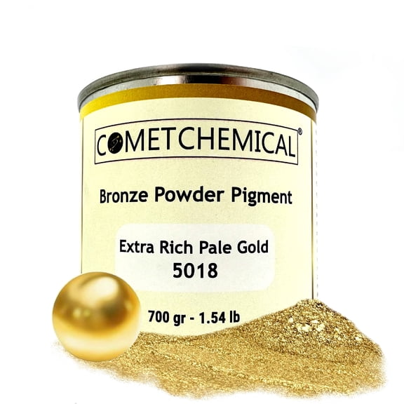 COMETCHEMICAL Metallic Pigment for Solvent, Epoxy Resin, Extra Rich Pale Gold, 1.54lb