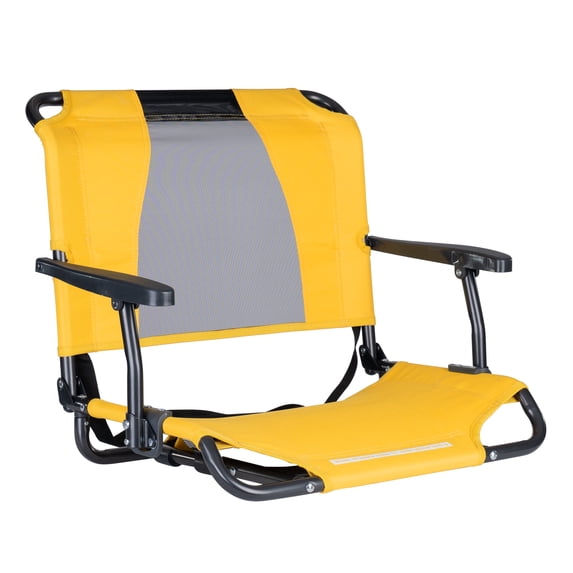 GCI Outdoor Big Comfort Stadium Seat with Armrests Yellow Bleacher Chair for Back Support