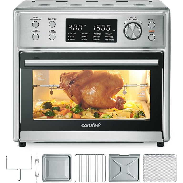 https://i5.walmartimages.com/seo/COMFEE-12-in-1-Air-Fryer-Toaster-Oven-Combo-6-Slice-12-Pizza-Countertop-Convection-Rotisserie-Precise-Temperature-Control-26-4-QT-Large-Capacity-Acce_1b65728a-8ae4-48f0-a3a3-a0bda76d98d0.4faa3834b9f0cb525a71b4098b60d6f2.jpeg?odnHeight=768&odnWidth=768&odnBg=FFFFFF