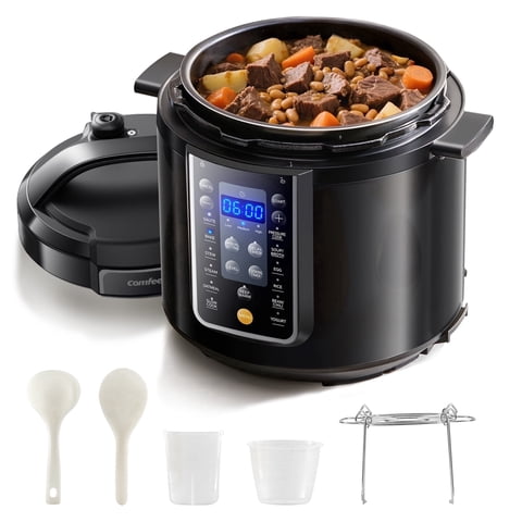 COMFEE’ 6QT Electric Pressure Cooker, 9-in-1 Instant Multi Cooker Olla de Presion Rice Cooker Slow Cooker Steamer Sauté Yogurt Maker Non-Stick Pot