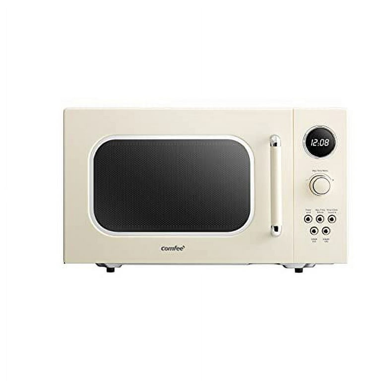 COMFEE' Retro Small Microwave Oven With Compact Size, 9 Preset Menus,  Position-Memory Turntable, Mute Function, Countertop Perfect For Spaces,  0.7 Cu
