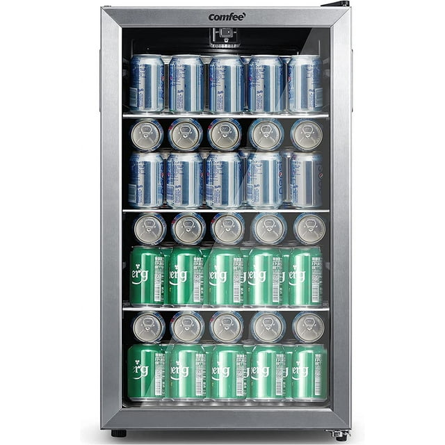 COMFEE' CRV115TAST Cooler, 115 Cans Beverage Refrigerator, Adjustable