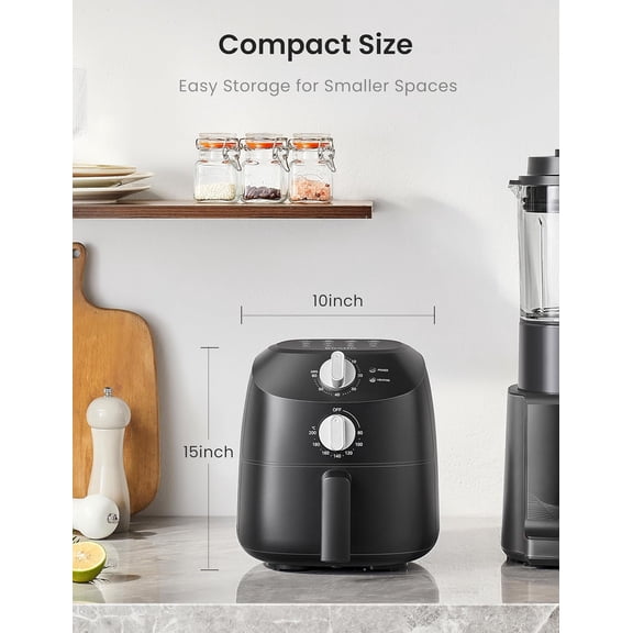 COMFEE Compact 2.1 Quart Fryer with 12 Presets, Adjustable Timer & Temp Control