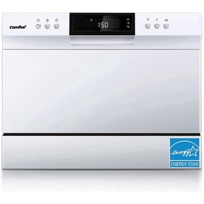 COMFEE' Energy Star Countertop Dishwasher, 6 Place Settings & 8 Programs, Speed/Baby-Care/Eco/Glass, White