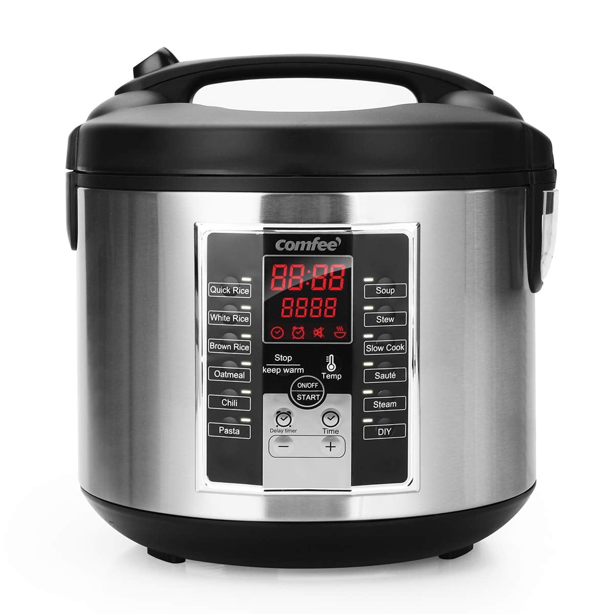 COMFEE' 5.2Qt Black and Silver Multi-Function Digital Cooker