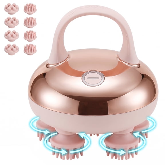 COMFIER Cordless Scalp Massager, Waterproof Electric Head Massager with 8 Silicone Claws, 3 Massage Modes, Rechargeable Handheld Scalp & Body Massager for Wet and Dry Use,Gold