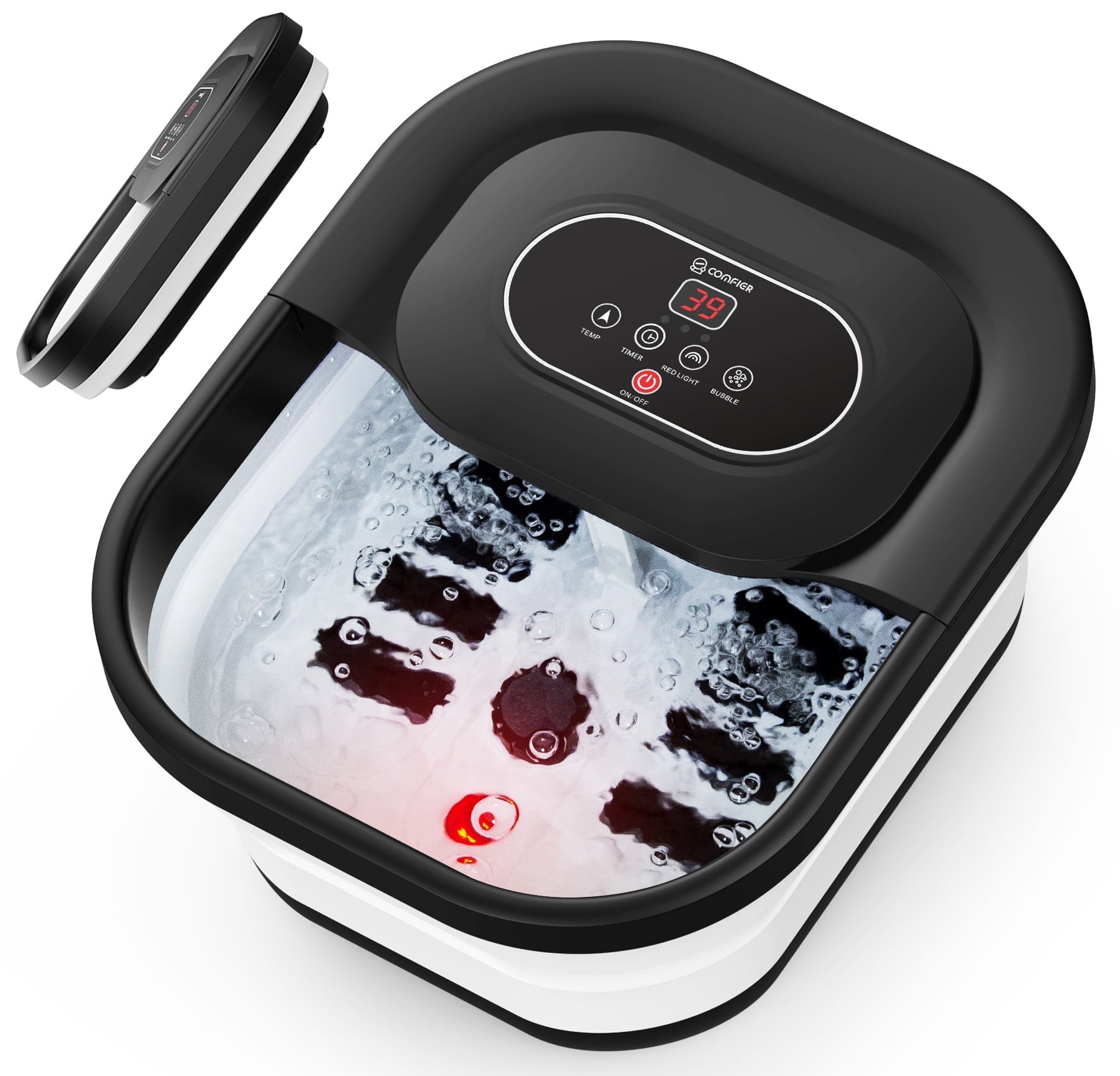 Comfier Foot Spa Massager with Heat, Foot Care Soaker Tub for Relax, Black