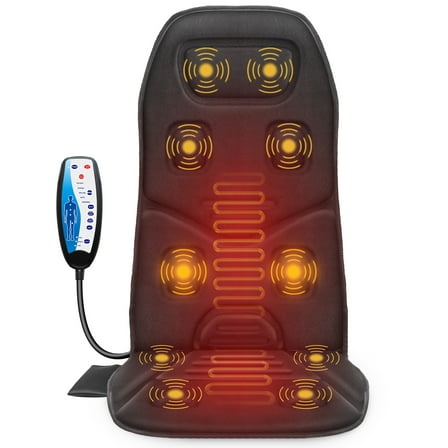 COMFIER Motors Massage Seat Cushion with 3 Level Heating Pad, Back Massager Chair Pad, Father's Day Gifts