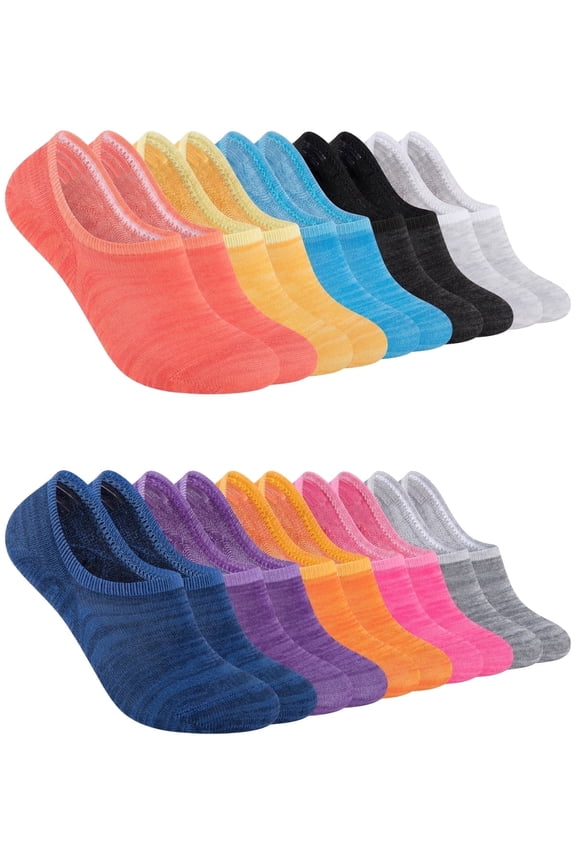 10 Pairs Women's No-Show Socks, Low Socks Non Slip Flat Boat Line.