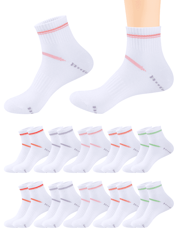 10 Pairs Womens Ankle Quarter Socks Athletic Casual Mini Crew Socks for Women