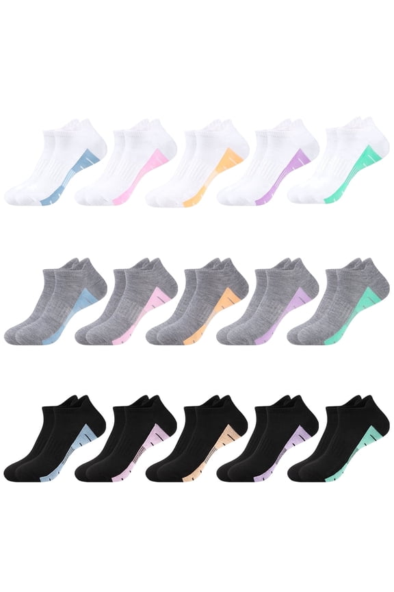 15 Pairs Women Ankle Socks, Anti-blister Cushioned Moisture Wicking Athletic Hiking Running Socks