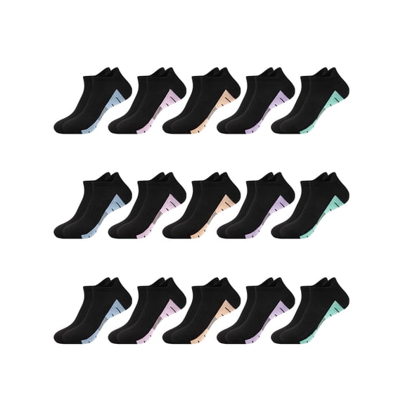 COMFOEX 15 Pairs Women Ankle Socks, Anti-Blister Cushioned Moisture Wicking Athletic Hiking Running Socks