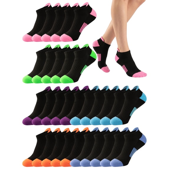 COMFOEX 30 Pairs Womens Ankel Socks Low cut Non Slip Thin Socks for Women