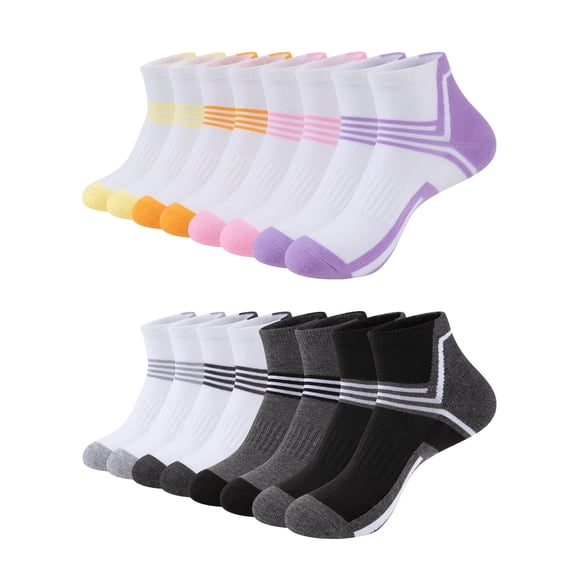 COMFOEX 8 Pairs Women's Quarter Socks, Breathable Comfort Athletic Ankle Socks, Casual Sports Socks