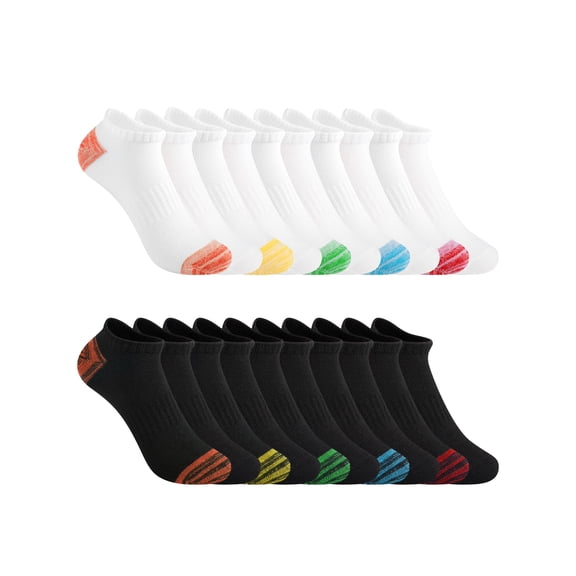 COMFOEX Child Socks 20 Pairs Boys & Girls Low Cut Lightweight Socks Breathable Kids Ankle Socks