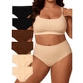 thumbnail image 1 of COMFOEX  6 Pack  Women‘s High Waist Cotton Plus Size  Panties ,Full Coverage Soft Stretch Breathable Underwear, 1 of 7