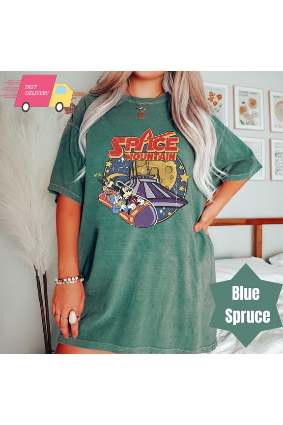 COMFORT COLORS Retro 90s Space Mountain Shirt, Comfort Retro Vintage Disney Shirt, Retro Walt Disney World Tee, Mickey And Friends Shirt