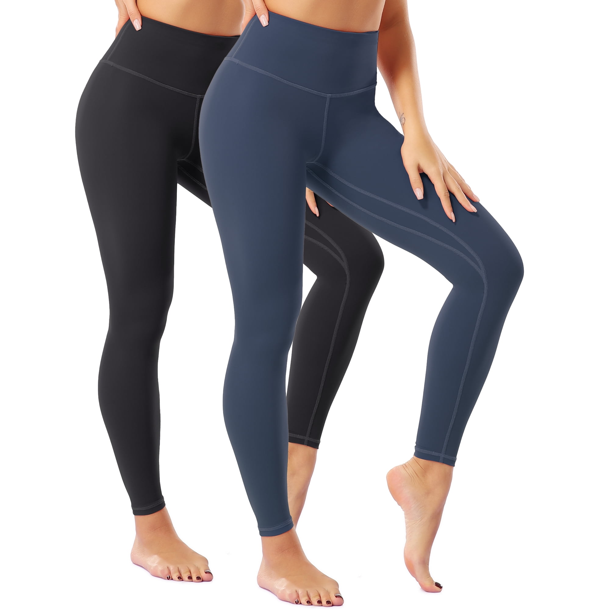 COMFREE 2 Pack High Waist Yoga Pants with Pockets for Women Tummy Control  Yoga Leggings 4 Way Stretch Workout Pants 