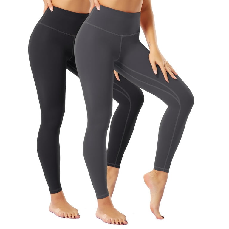 COMFREE 2 Pack High Waist Yoga Pants with Pockets for Women Tummy Control  Yoga Leggings 4 Way Stretch Workout Pants 