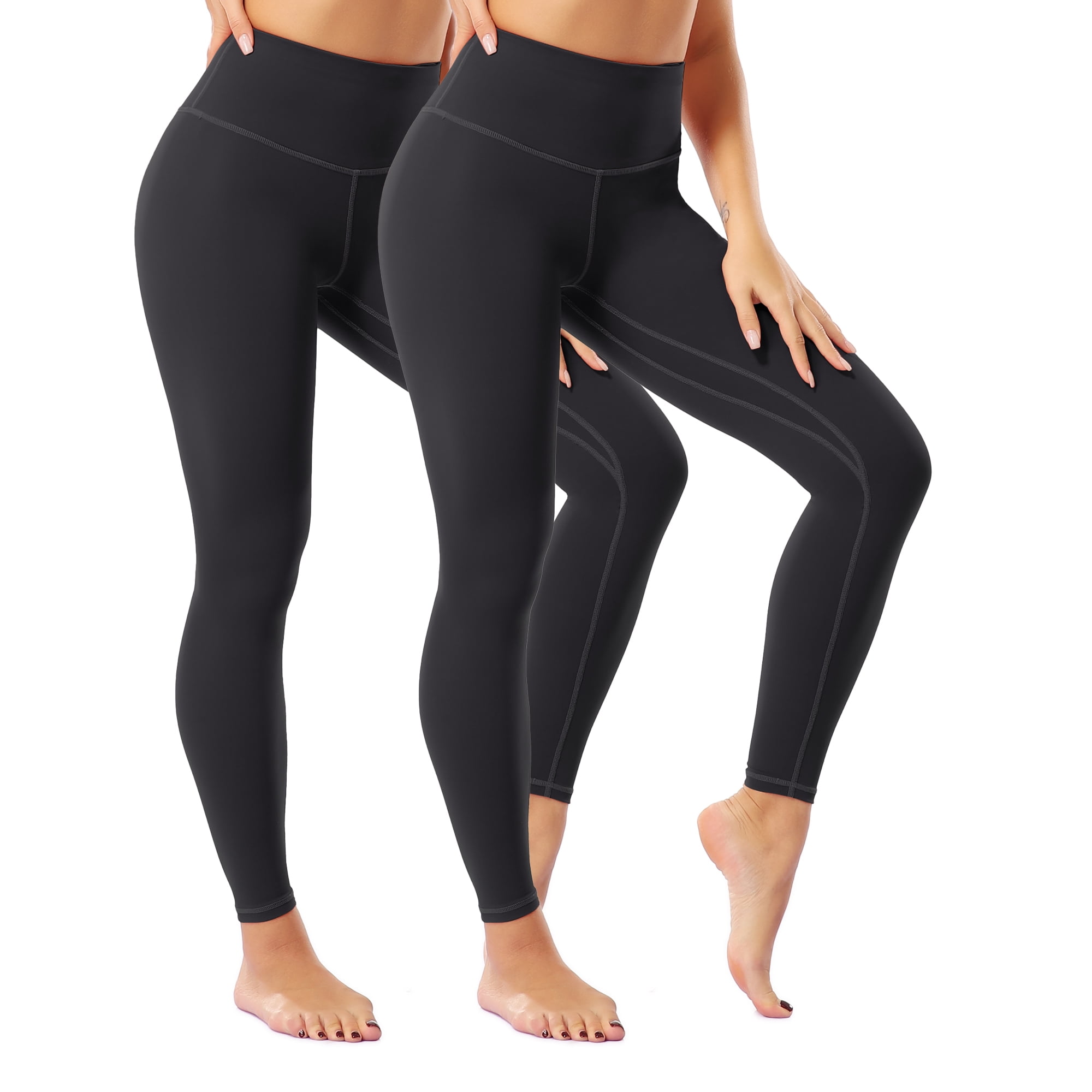 COMFREE 2 Pack High Waist Yoga Pants with Pockets for Women Tummy Control  Yoga Leggings 4 Way Stretch Workout Pants 