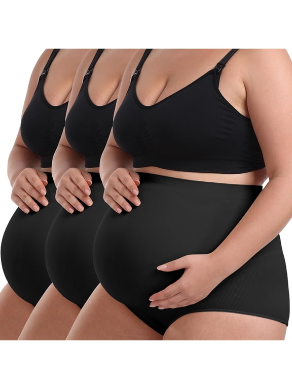 3 Pack Women's Maternity High Waist Underwear Pregnancy Soft Belly Support Panties Over Bump