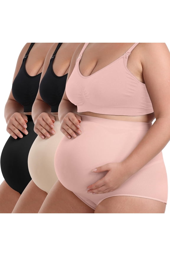 3 Pack Women's Maternity High Waist Underwear Pregnancy Soft Belly Support Panties Over Bump