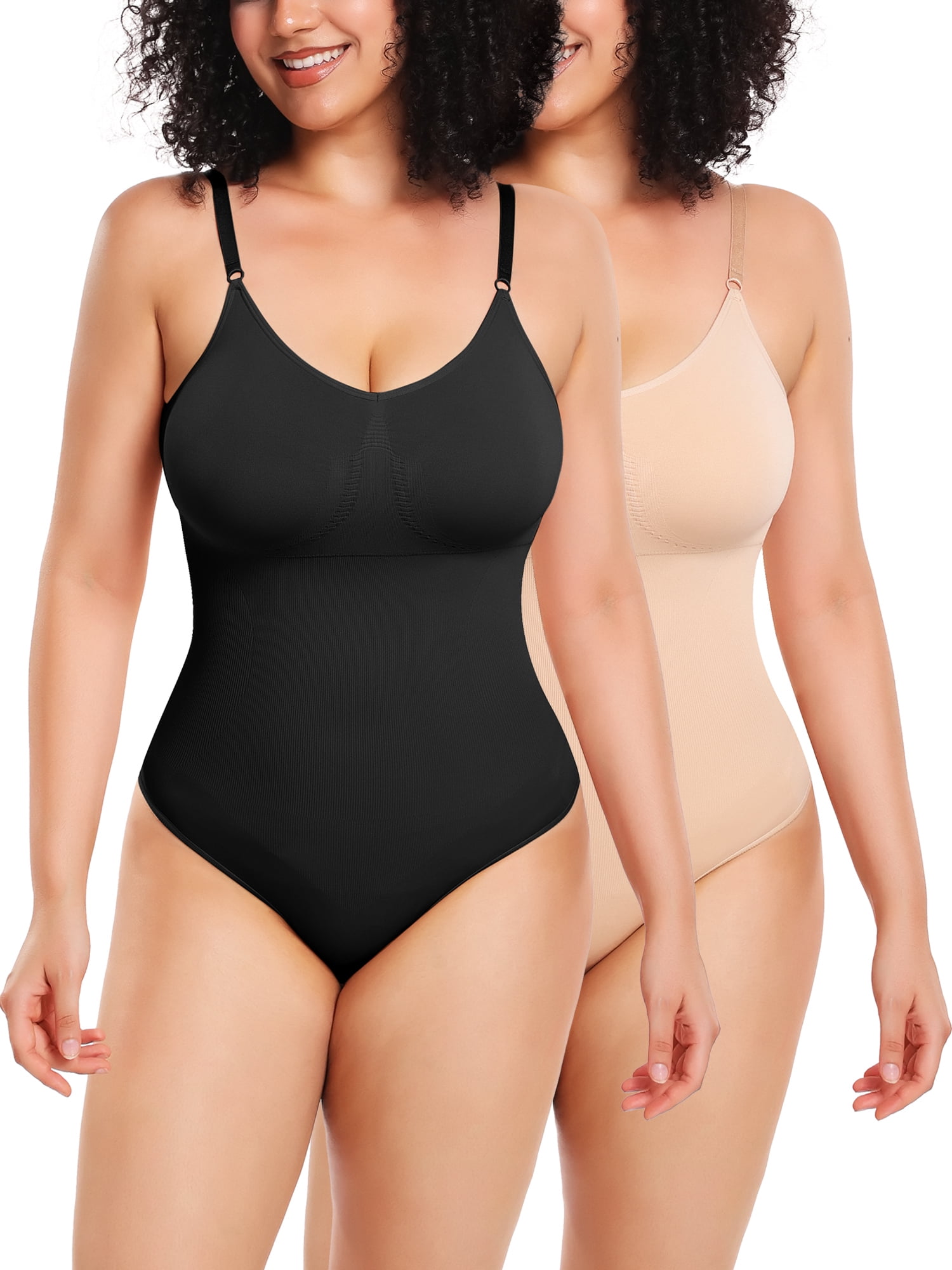 Women's Seamless Thong Bodysuit Shapewear Tummy Control Body Shaper Plus  Size