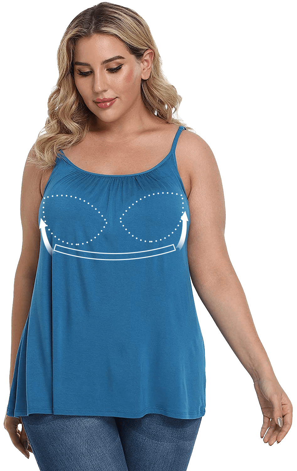 Women Padded Soft Casual Bra Tank Top Women Spaghetti Cami Top