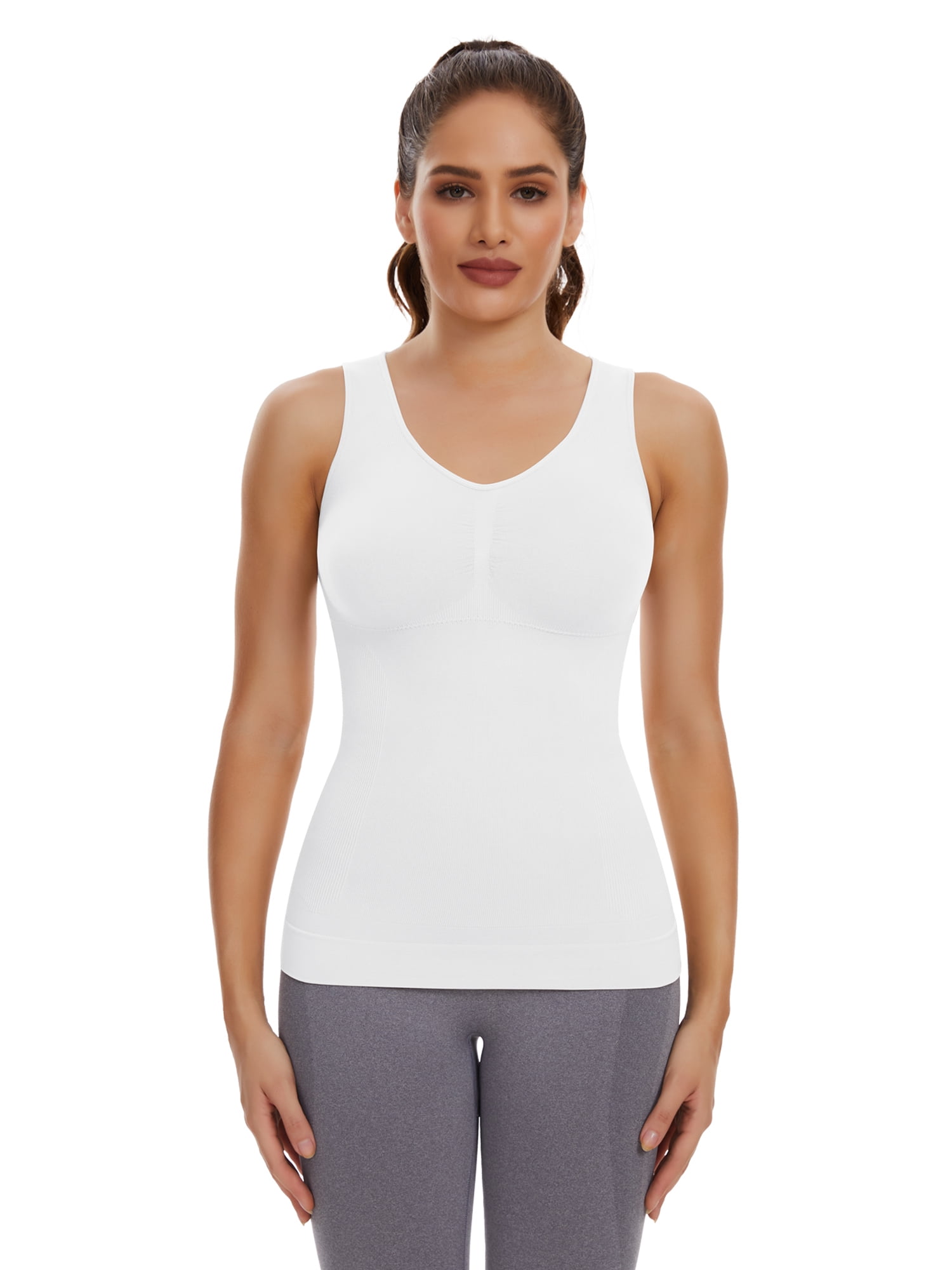 Vaslanda Women Shapewear Tank Tops with Built-in Bra Pads Seamless Tummy  Control Cami Shaper Camisoles Undershirt, #2 Nude, Large : :  Clothing, Shoes & Accessories