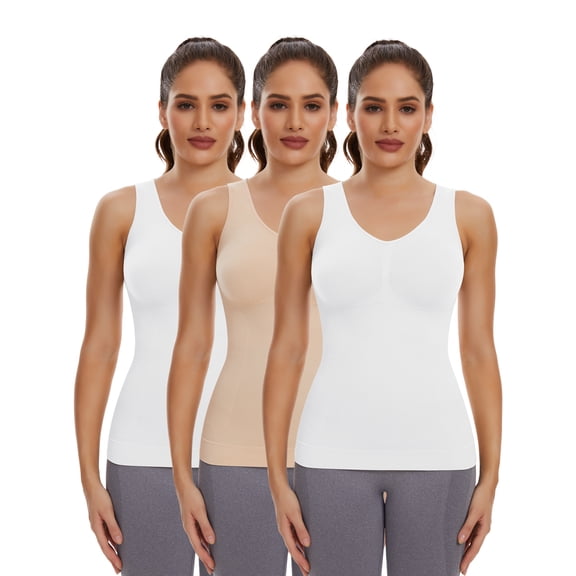 COMFREE Camisoles for Women with Built in Bra Slimming Cami Shaper Tummy Control Tank Top Shapewear Body Shaper