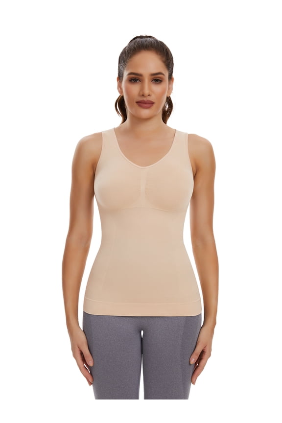 Camisoles for Women with Built in Bra Slimming Cami Shaper Tummy Control Tank Top Shapewear Body Shaper