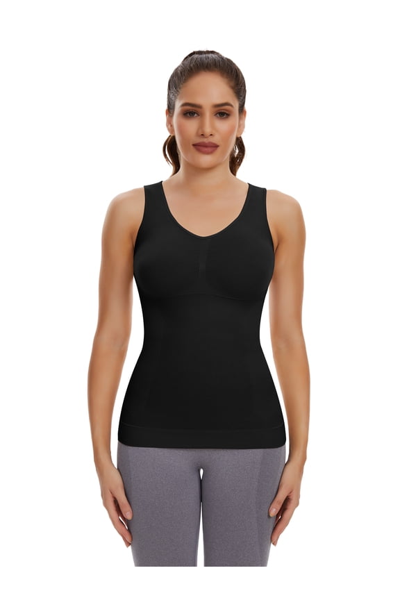 Camisoles for Women with Built in Bra Slimming Cami Shaper Tummy Control Tank Top Shapewear Body Shaper