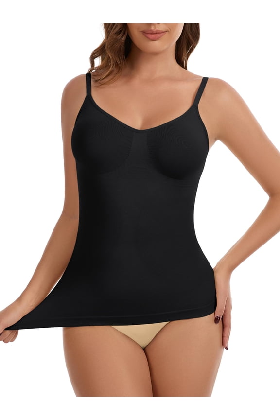 Compression Body Shaper Tank Tops for Women V-Neck Shaping Cami Tummy Control Shapewear Camisole