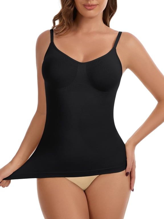 Compression Body Shaper Tank Tops for Women V-Neck Shaping Cami Tummy Control Shapewear Camisole