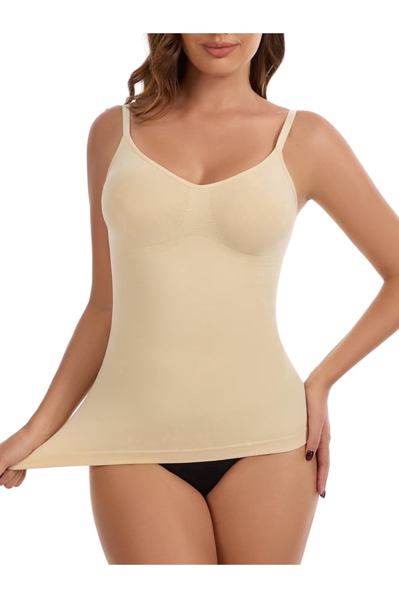 Compression Body Shaper Tank Tops for Women V-Neck Shaping Cami Tummy Control Shapewear Camisole