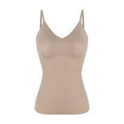 COMFREE Compression Tank Tops for Women Tummy Control Shapewear Seamless Body Shaper Workout V-Neck Camisole Cami Tops