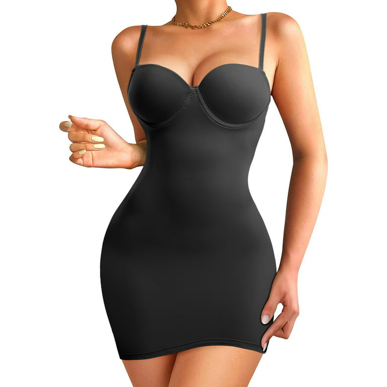 COMFREE Full Slips for Women Under Dresses Seamless Body Shaper Slip Tummy  Control Shapewear Slip