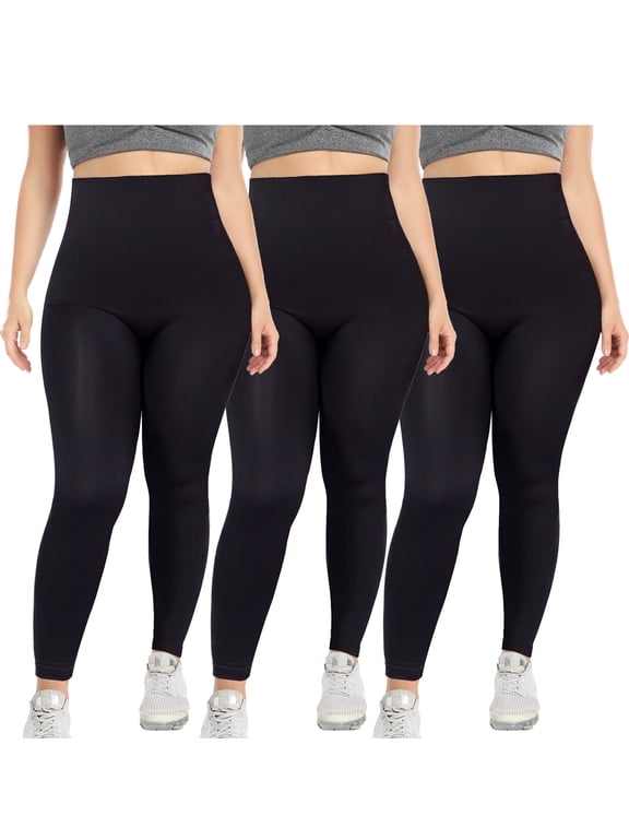 High Waisted Medium Compression Leggings - Shapewear for Women